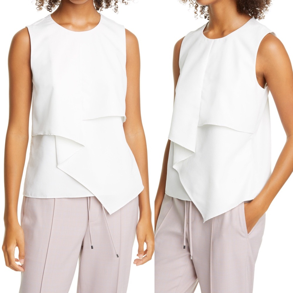 Club Monaco White Drape Front Blouse - Picture 7 of 7